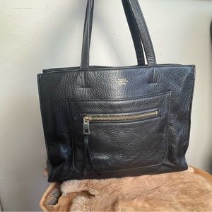Vince Camuto black leather shoulder bag